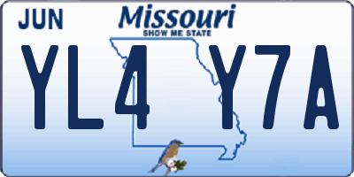 MO license plate YL4Y7A