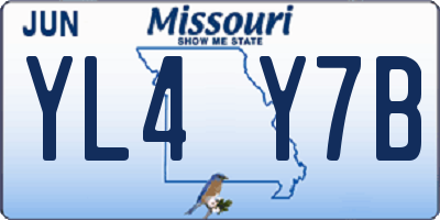 MO license plate YL4Y7B