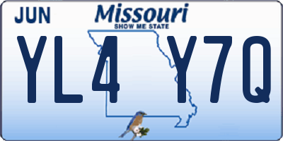 MO license plate YL4Y7Q