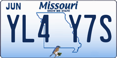 MO license plate YL4Y7S