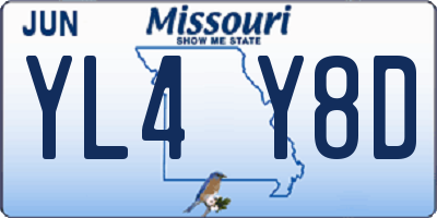 MO license plate YL4Y8D