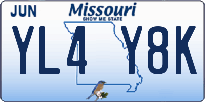 MO license plate YL4Y8K