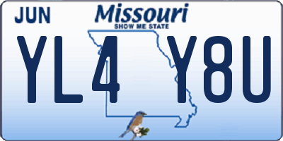 MO license plate YL4Y8U