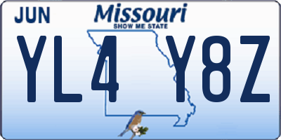 MO license plate YL4Y8Z