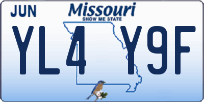 MO license plate YL4Y9F