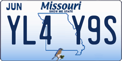 MO license plate YL4Y9S