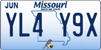 MO license plate YL4Y9X