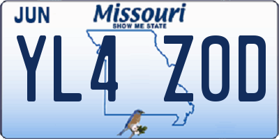 MO license plate YL4Z0D