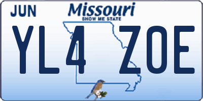 MO license plate YL4Z0E