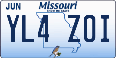 MO license plate YL4Z0I