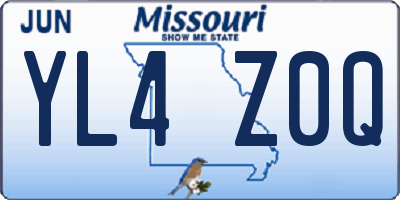 MO license plate YL4Z0Q