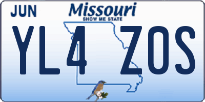 MO license plate YL4Z0S