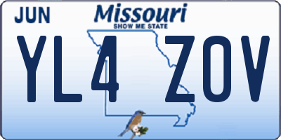 MO license plate YL4Z0V