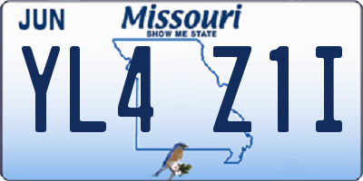 MO license plate YL4Z1I