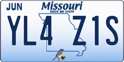 MO license plate YL4Z1S