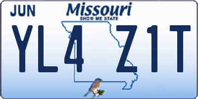 MO license plate YL4Z1T