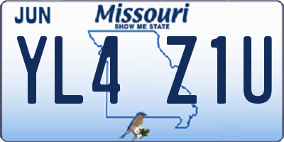 MO license plate YL4Z1U