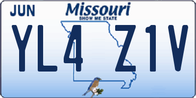 MO license plate YL4Z1V