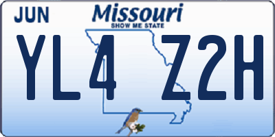 MO license plate YL4Z2H