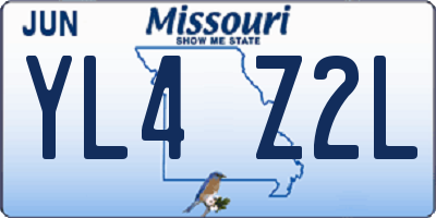 MO license plate YL4Z2L