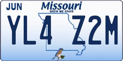 MO license plate YL4Z2M