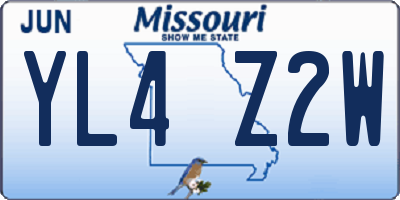 MO license plate YL4Z2W