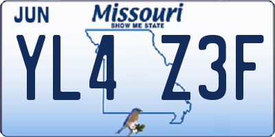 MO license plate YL4Z3F