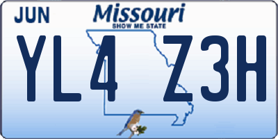 MO license plate YL4Z3H