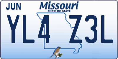 MO license plate YL4Z3L