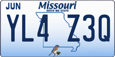 MO license plate YL4Z3Q
