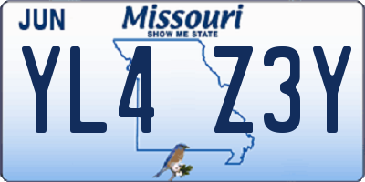 MO license plate YL4Z3Y