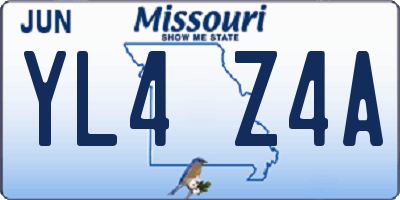 MO license plate YL4Z4A