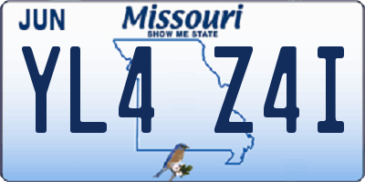 MO license plate YL4Z4I