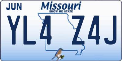 MO license plate YL4Z4J