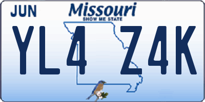 MO license plate YL4Z4K
