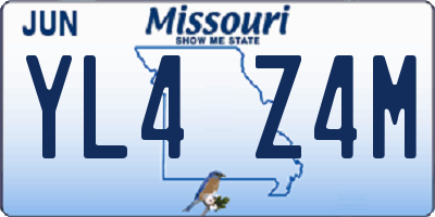 MO license plate YL4Z4M