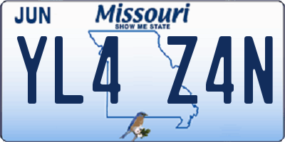 MO license plate YL4Z4N