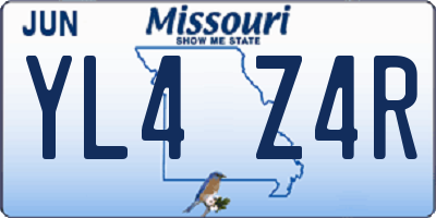 MO license plate YL4Z4R