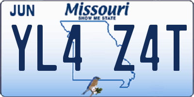 MO license plate YL4Z4T