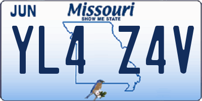 MO license plate YL4Z4V