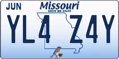 MO license plate YL4Z4Y