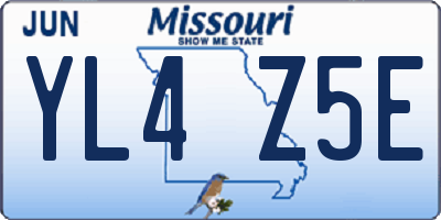 MO license plate YL4Z5E