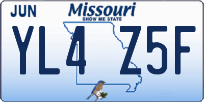MO license plate YL4Z5F
