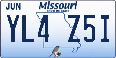 MO license plate YL4Z5I
