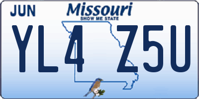 MO license plate YL4Z5U