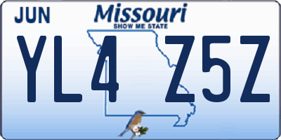 MO license plate YL4Z5Z