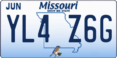 MO license plate YL4Z6G