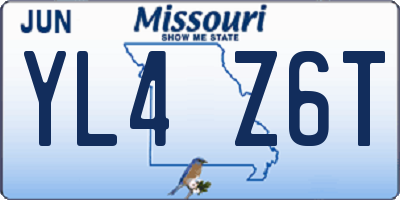 MO license plate YL4Z6T