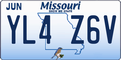 MO license plate YL4Z6V