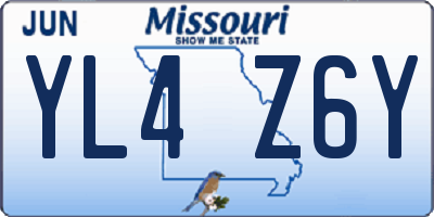 MO license plate YL4Z6Y
